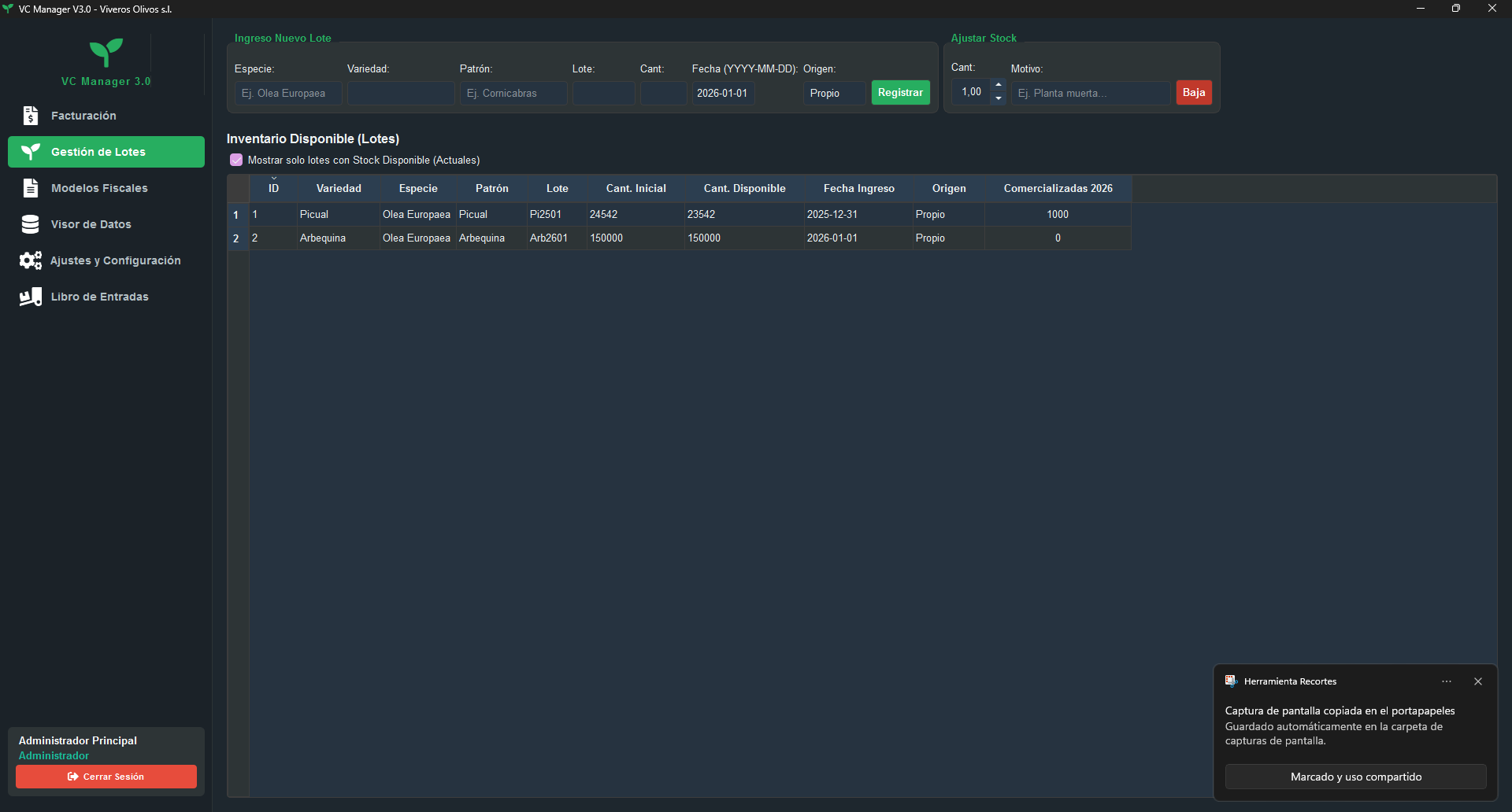 Dashboard de VC Manager v3